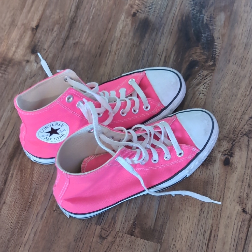 Converse Women Neon Pink High-Top Sneakers